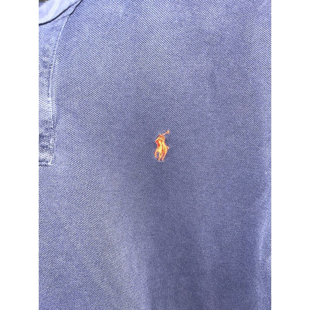 Polo Ralph Lauren Polo Shirt Size L Short Sleeve Navy Blue Cotton Golf Pony - Picture 3 of 8